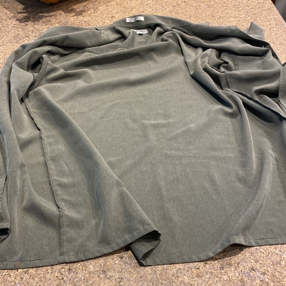Pavo by Lastrada Men’s Short Sleeve Large Polyester Green Shirt Buttons - Picture 16 of 17